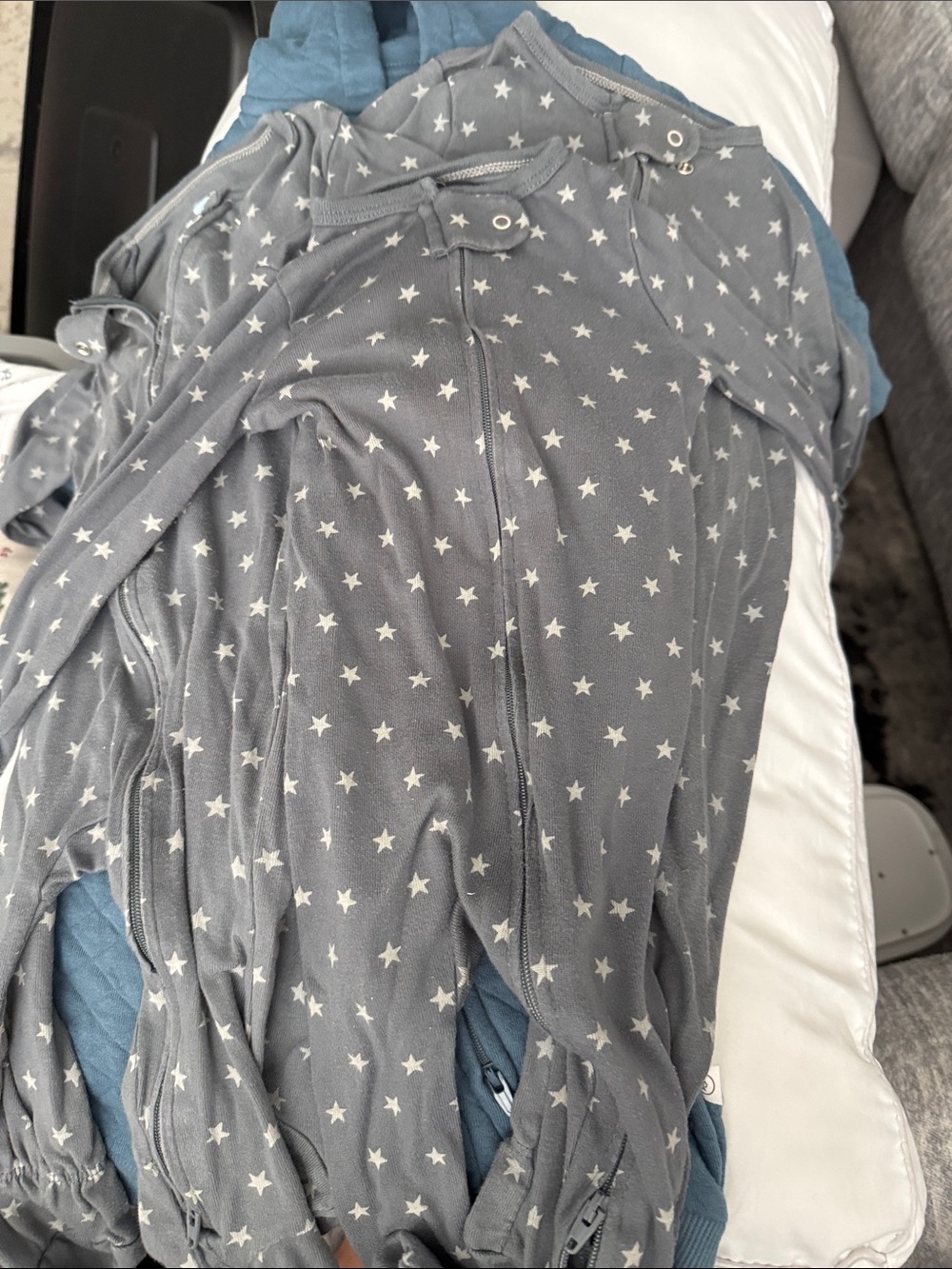 Gray Star Print Baby Zippered Sleep Sack